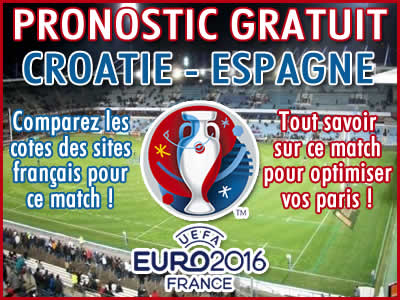 Pronostic Croatie Espagne Euro 2016 - Foot