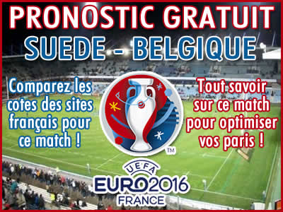 Pronostic Suède Belgique Euro 2016 - Foot