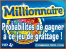 Probabilités au jeu de grattage Millionnaire.