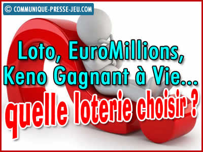 Choisir une loterie : Loto, EuroMillions ou le Keno Gagnant à Vie ?