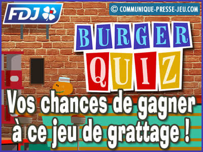 Jeu de grattage Burger Quiz de la FDJ, vos chances de gagner à ce jeu !