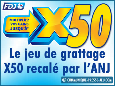 Jeu de grattage X50 : ce nouveau jeu à gratter de la FDJ est recalé par  l'ANJ