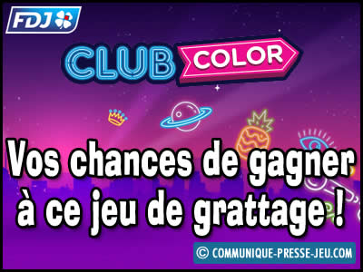 Jeu de grattage Club Color, vos chances de gagner à ce jeu à gratter !